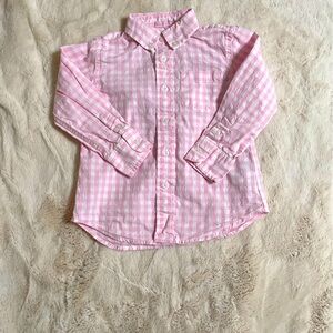 Crewcuts (j.crew) boys pink long sleeve button up shirt sz 2